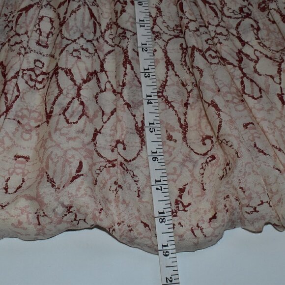 Elie Tahari Cotton Silk Blend Weighted Hem Print Skirt Size 4 - Picture 5 of 10